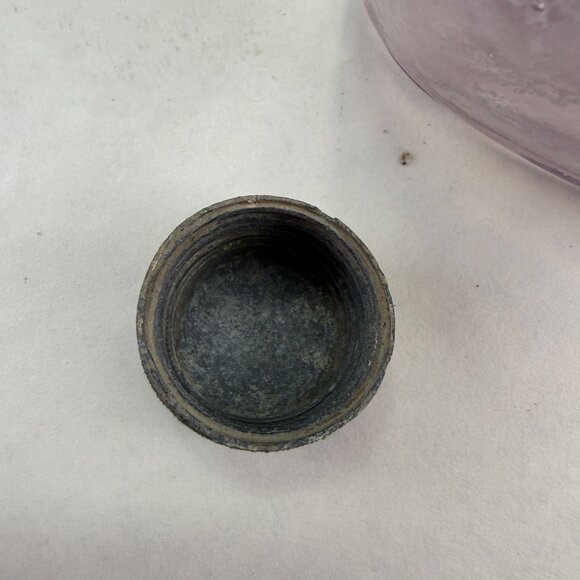 Vintage Purple Tint Glass Medicine Bottle With Screw Top - Picture 9 of 14